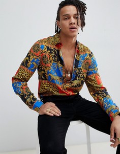 Рубашка классического кроя с леопардовым принтом ASOS DESIGN - Красный