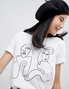 Футболка с принтом Monki - Белый