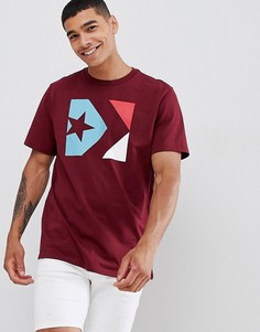 Бордовая футболка с логотипом Converse 10007272-A04 - Красный