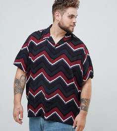 Oversize-рубашка в зигзагообразную полоску ASOS DESIGN Plus - Черный