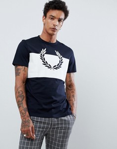 Темно-синяя футболка с принтом лаврового венка Fred Perry - Темно-синий