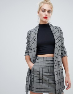 Серая клетчатая мини-юбка А-силуэта с пайетками River Island - Серый