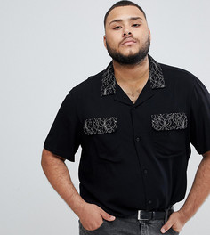 Рубашка классического кроя с контрастными карманами ASOS DESIGN Plus - Черный