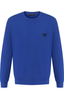 Однотонный хлопковый свитшот Emporio Armani