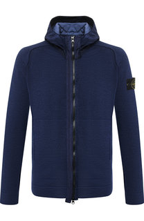 Шерстяной кардиган на молнии с капюшоном Stone Island
