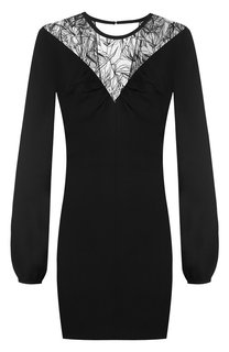 Приталенное мини-платье с кружевной вставкой Roberto Cavalli