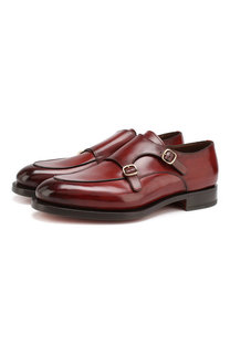 Кожаные монки с двумя пряжками Santoni