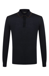 Поло с длинными рукавами из смеси шерсти и шелка Ermenegildo Zegna