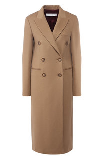 Двубортное кашемировое пальто прямого кроя Victoria Beckham