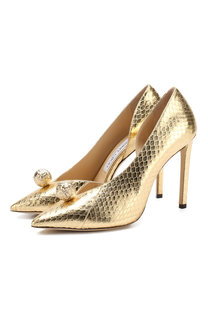 Туфли Sadira 100 из металлизированной кожи на шпильке Jimmy Choo
