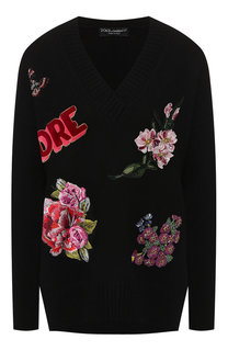 Кашемировый пуловер с декоративной отделкой Dolce & Gabbana