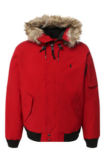 Утепленный бомбер на молнии с капюшоном Polo Ralph Lauren