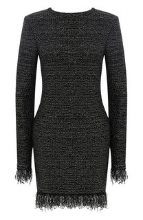 Вязаное мини-платье с бахромой Balmain