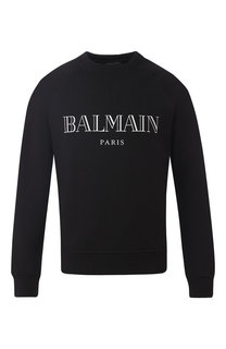 Хлопковый свитшот с логотипом бренда Balmain