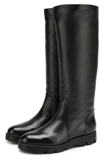 Кожаные сапоги с внутренней отделкой из овчины Santoni