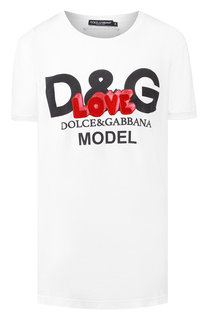 Хлопковая футболка с логотипом бренда Dolce & Gabbana