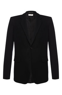 Однобортный шерстяной пиджак Saint Laurent