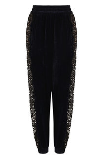 Бархатные брюки с кружевной вставкой Stella McCartney
