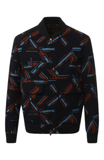 Бомбер из смеси шерсти и шелка на молнии Zegna Couture