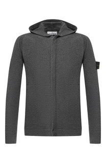 Шерстяной кардиган на молнии с капюшоном Stone Island