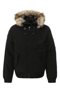 Утепленный бомбер на молнии с капюшоном Polo Ralph Lauren