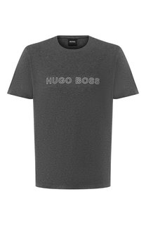 Хлопковая футболка с логотипом бренда BOSS
