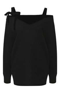 Шерстяной пуловер на контрастных бретельках REDVALENTINO
