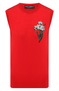 Шерстяной топ с декоративной отделкой Dolce & Gabbana