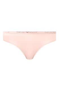 Хлопковые трусы-слипы с логотипом бренда Emporio Armani
