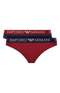 Набор хлопковых трусов с логотипом бренда Emporio Armani