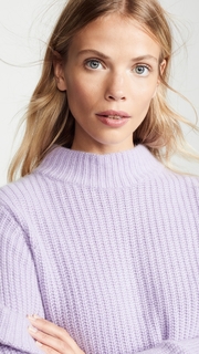 Autumn Cashmere Crop Mock Neck with Pleat Sleeves