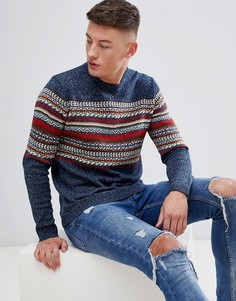 Синий жаккардовый джемпер Pull&Bear - Синий