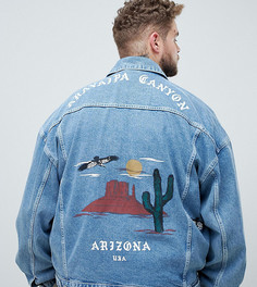 Джинсовая oversize-куртка с принтом ASOS DESIGN Plus - Синий