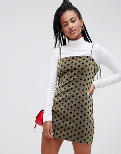 Блестящее платье стиля 90-х в горошек Glamorous - Золотой