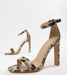 Лакированные босоножки на каблуке с леопардовым принтом Glamorous - Мульти