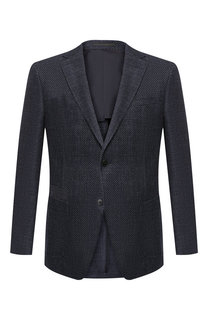 Однобортный пиджак из смеси шерсти и хлопка Z Zegna