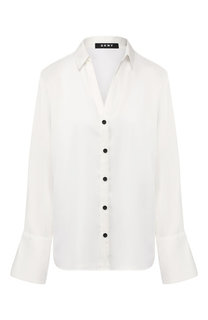 Однотонная блуза с контрастными пуговицами DKNY