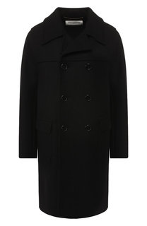 Двубортное шерстяное пальто Saint Laurent