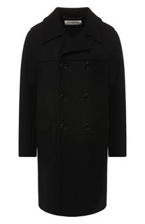 Двубортное шерстяное пальто Saint Laurent