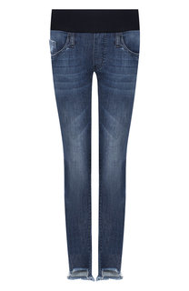 Укороченные джинсы с потертостями Pietro Brunelli