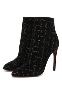Замшевые ботильоны с перфорацией на шпильке Alaia
