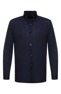 Хлопковая рубашка с воротником мандарин Giorgio Armani