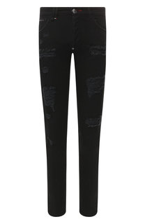 Джинсы прямого кроя с потертостями Philipp Plein