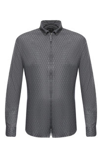 Хлопковая рубашка на молнии Giorgio Armani