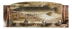 Настенная вешалка (60х25 см) Рыба S27 Акита