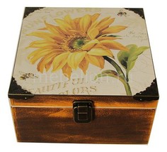 Шкатулка декоративная (24х24х13 см) Подсолнух 1012-15 Акита