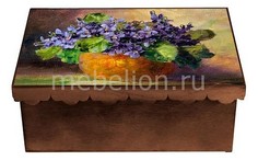 Шкатулка декоративная (26х18х13 см) Фиалка 1826-7 Акита