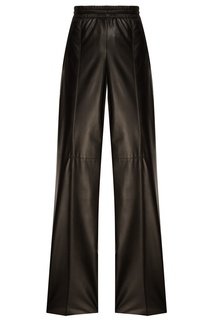 Черные кожаные брюки Prada