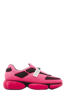 Розовые кроссовки с отделкой Prada