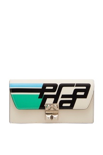 Белый кошелек с логотипом Prada